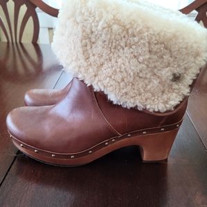 UGG Lynnea Leather Fold Over Boots